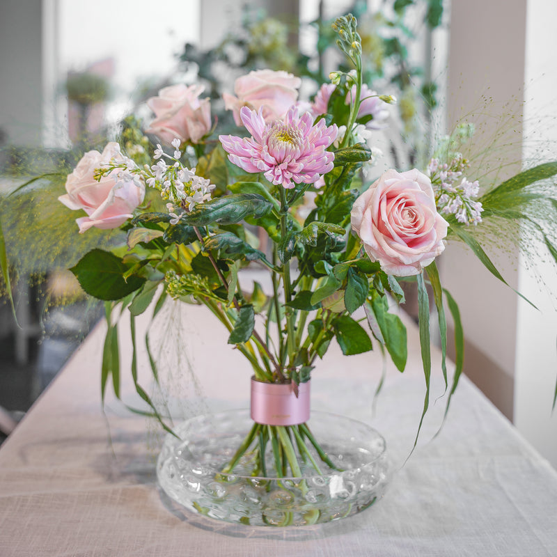 Bouquet finito realizzato con lo Champagne Rosa Hanataba, esemplificativo degli splendidi risultati possibili